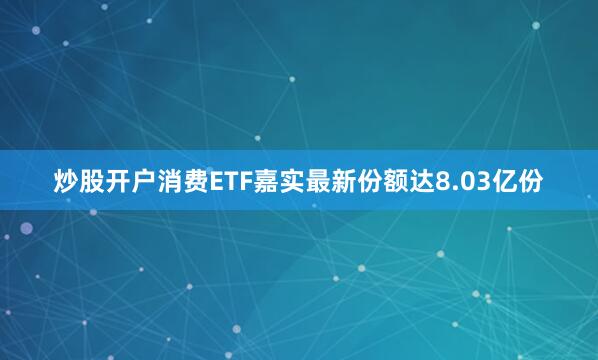 炒股开户消费ETF嘉实最新份额达8.03亿份